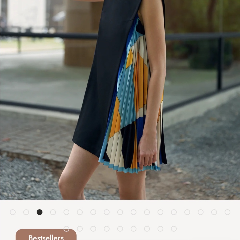 Saturday Club shift dress with pleated sides. Fun and contemporary